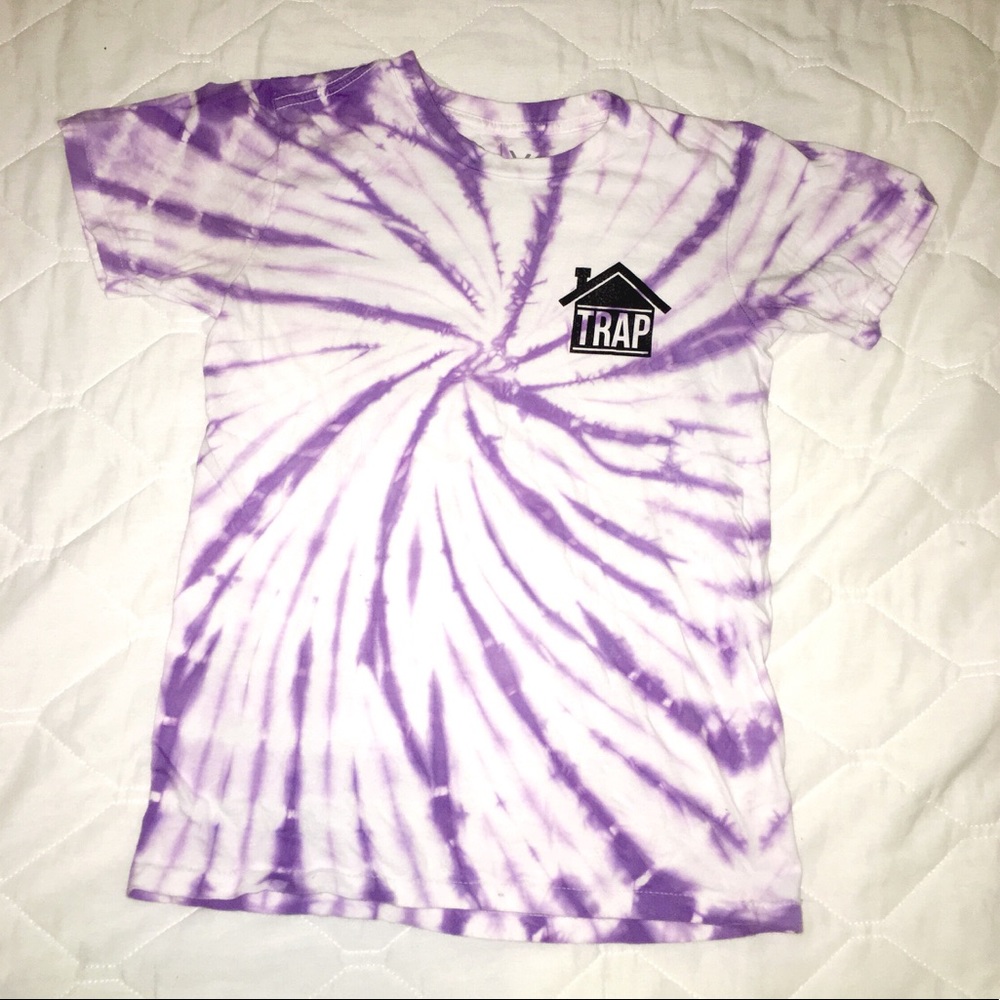 purple and white tiedye women’s small T-shirt